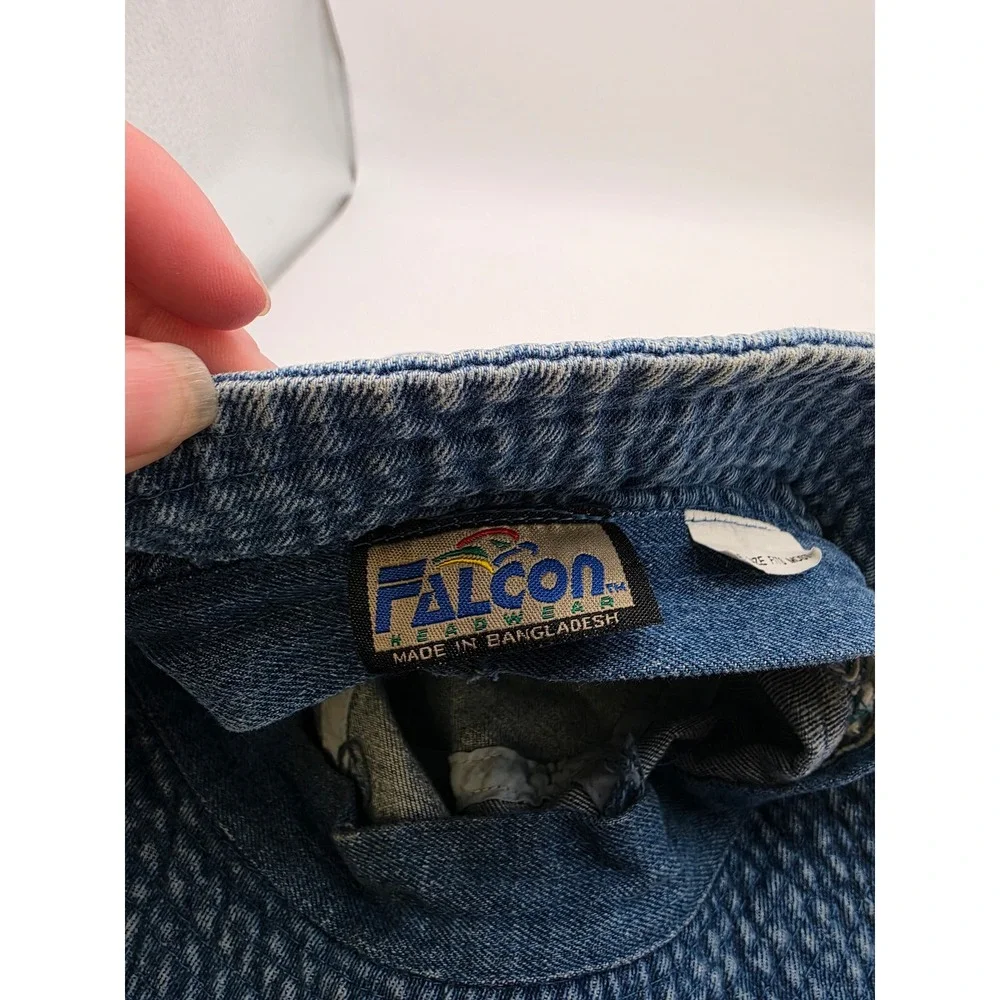 Falcon Headwear Denim Bucket Hat Medium Wash Blue One Size Fits Most Retro 90s